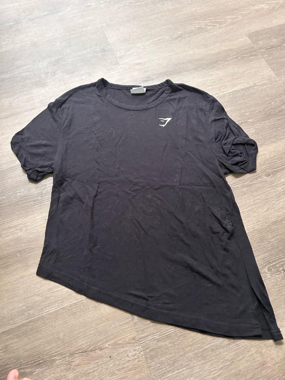 Gymshark Black Short Sleeve Tee with Small Chest Logo - Women